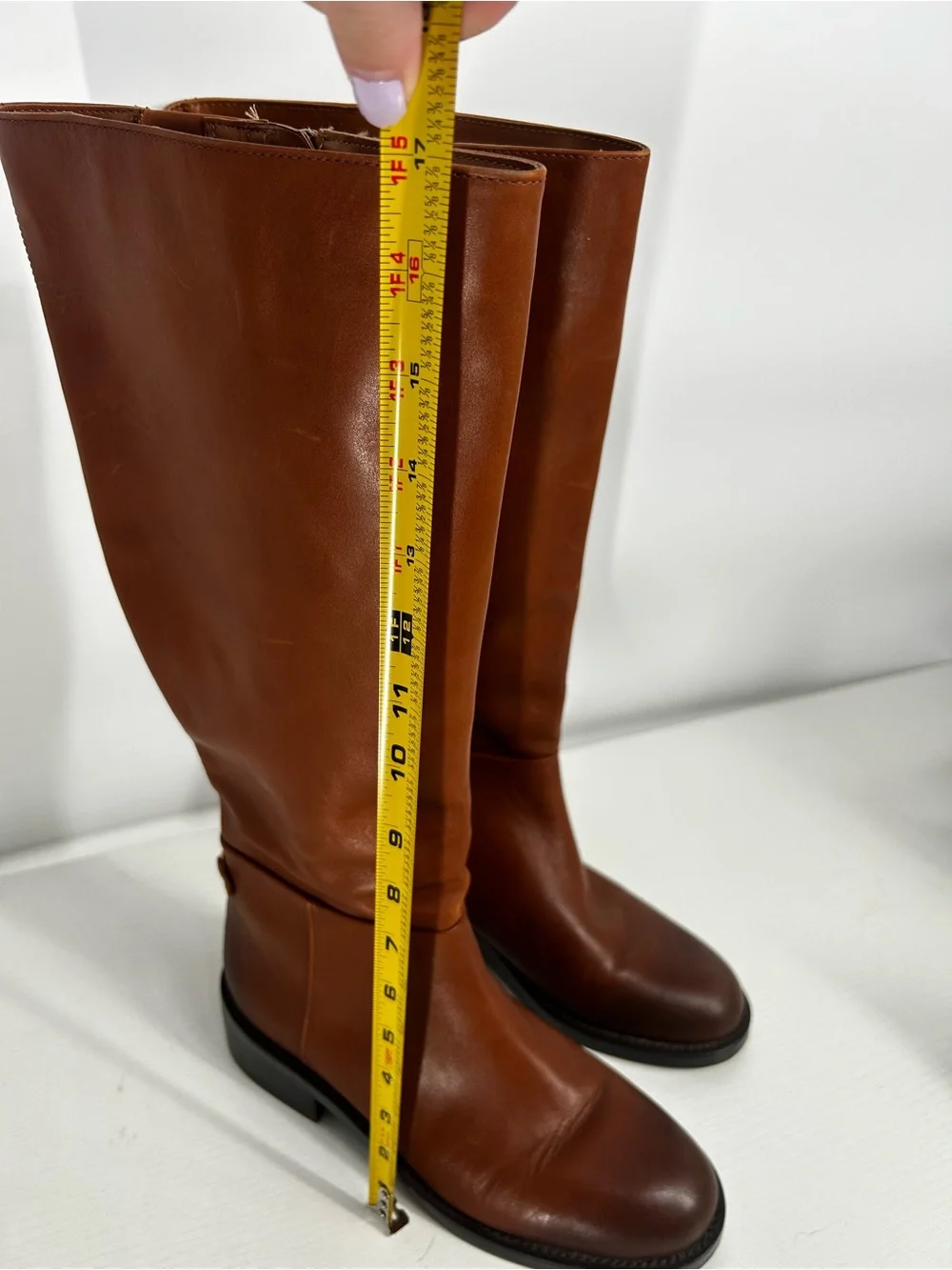 Sam Edelman Mable Women's Tall Riding Boots side zip Rich Cognac size 7.5 M